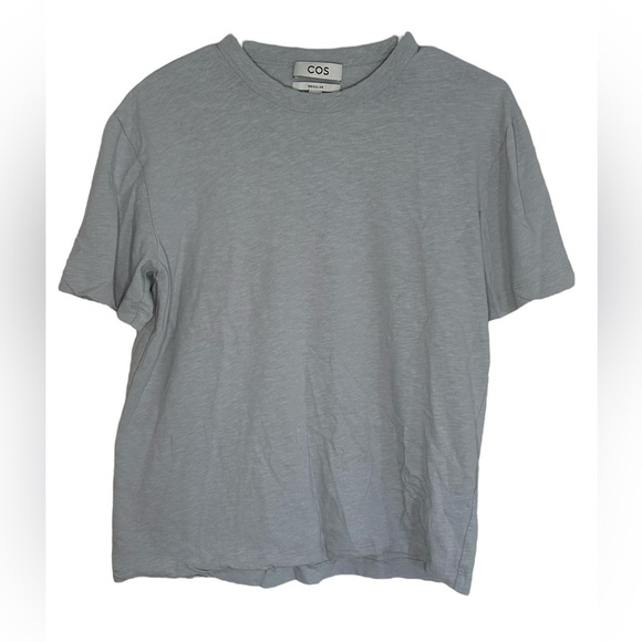 COS Shirt Light Gray Regular Fit Mens Size Euro Small Shirt Minimalist Crewneck - Picture 2 of 8